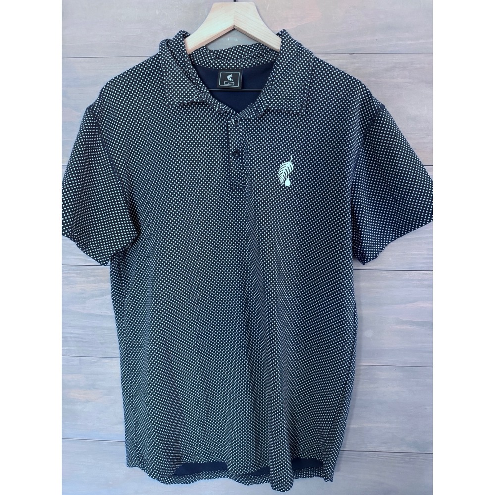 Melaleuca Mens Navy Blue Micro Dot Golf‎ Polo Shirt Short Sleeve Size Large